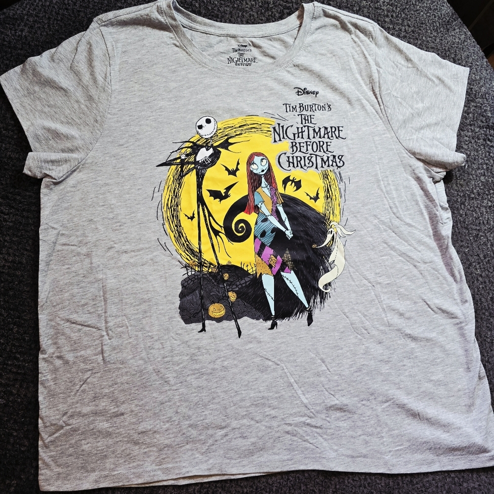 Disney Tim Burton's The Nightmare Before Christmas Graphic Tee - Gray